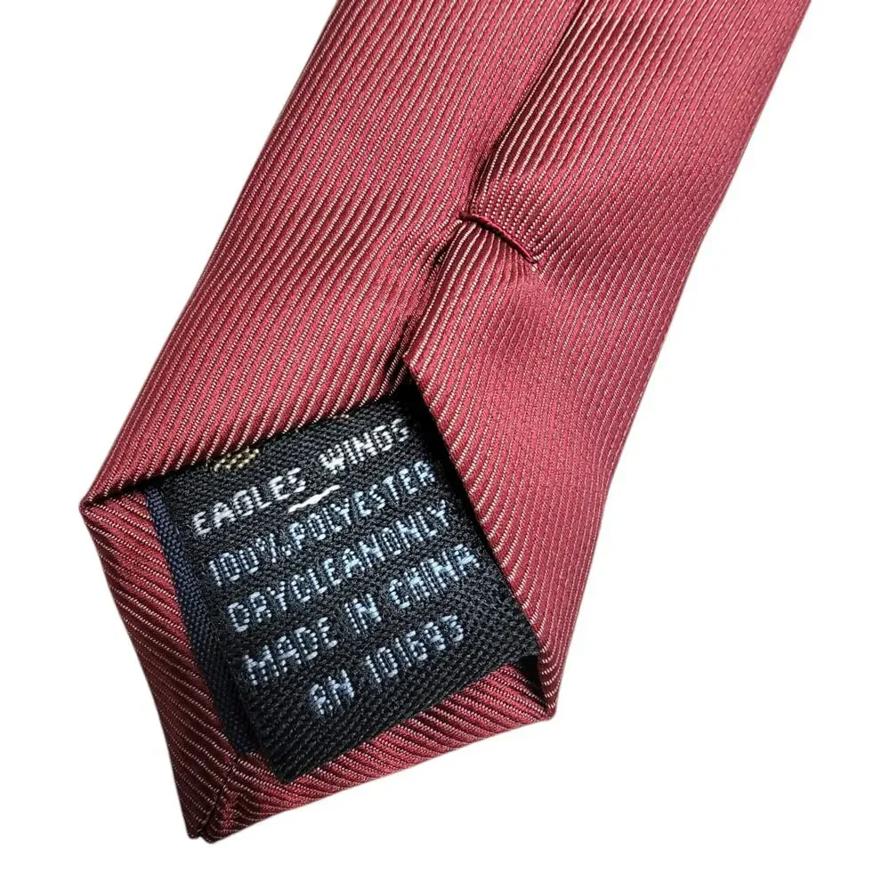 Eagles Wings Texas A&M Aggies Necktie Mens Maroon Plaid Striped Tie NWT